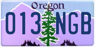 OR license plate 013NGB