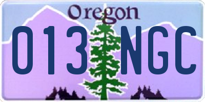 OR license plate 013NGC