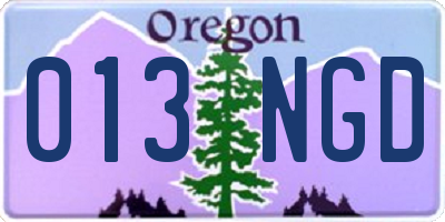 OR license plate 013NGD