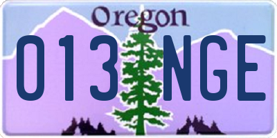 OR license plate 013NGE