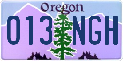 OR license plate 013NGH
