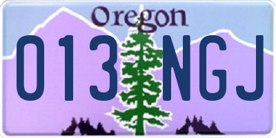 OR license plate 013NGJ