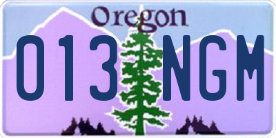 OR license plate 013NGM