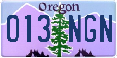 OR license plate 013NGN