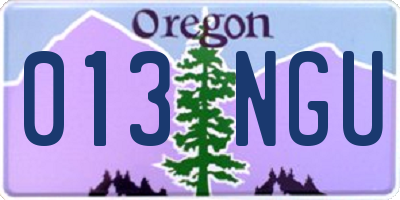OR license plate 013NGU