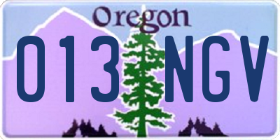 OR license plate 013NGV