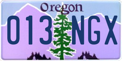 OR license plate 013NGX