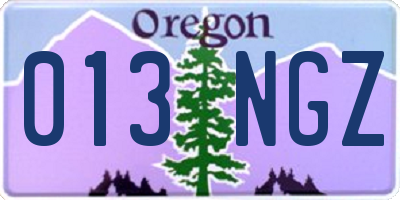 OR license plate 013NGZ