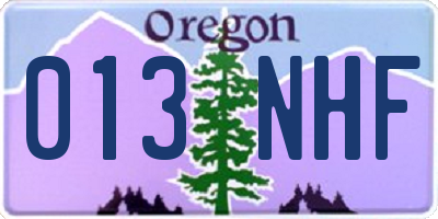 OR license plate 013NHF