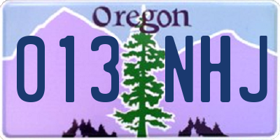 OR license plate 013NHJ