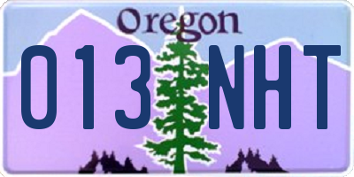 OR license plate 013NHT