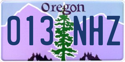 OR license plate 013NHZ
