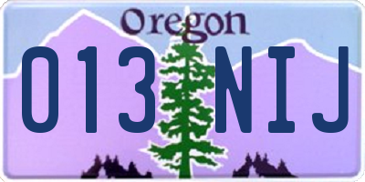 OR license plate 013NIJ