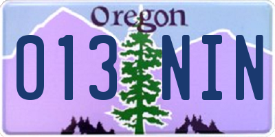 OR license plate 013NIN