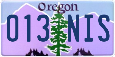 OR license plate 013NIS