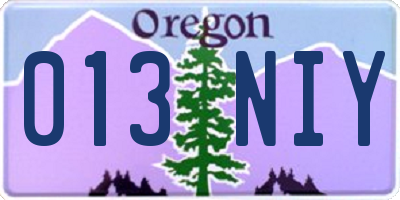 OR license plate 013NIY
