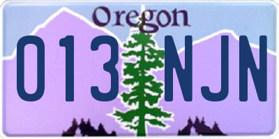 OR license plate 013NJN