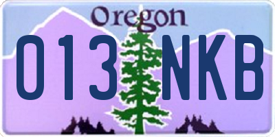 OR license plate 013NKB