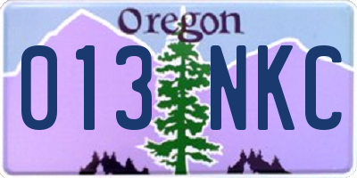 OR license plate 013NKC