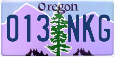 OR license plate 013NKG