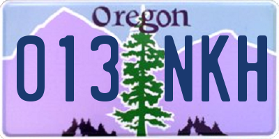 OR license plate 013NKH