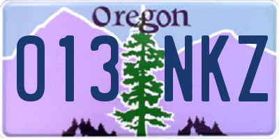 OR license plate 013NKZ