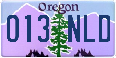 OR license plate 013NLD