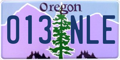 OR license plate 013NLE