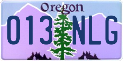 OR license plate 013NLG