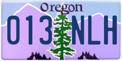 OR license plate 013NLH