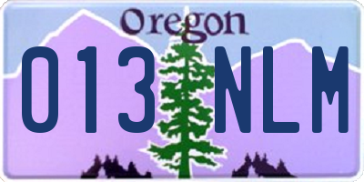 OR license plate 013NLM