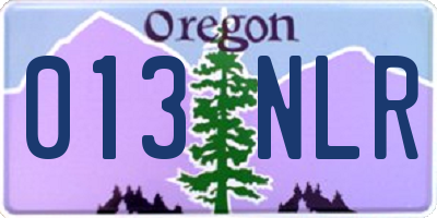 OR license plate 013NLR