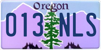 OR license plate 013NLS