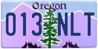 OR license plate 013NLT
