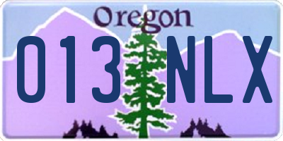 OR license plate 013NLX