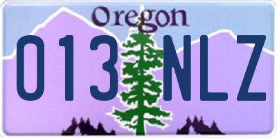 OR license plate 013NLZ