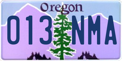 OR license plate 013NMA