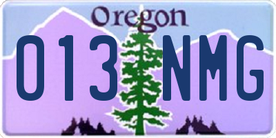OR license plate 013NMG