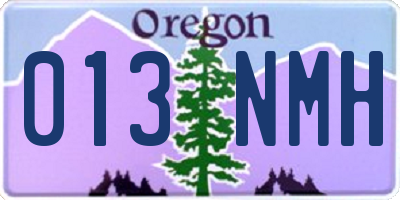 OR license plate 013NMH