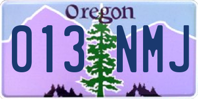 OR license plate 013NMJ