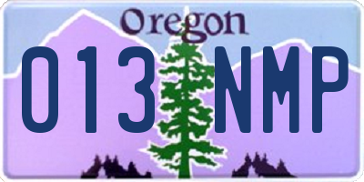 OR license plate 013NMP