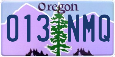 OR license plate 013NMQ