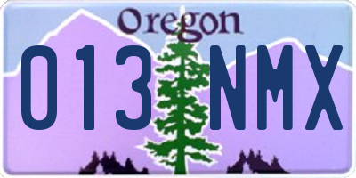 OR license plate 013NMX
