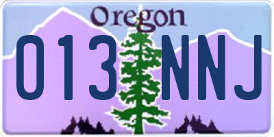 OR license plate 013NNJ