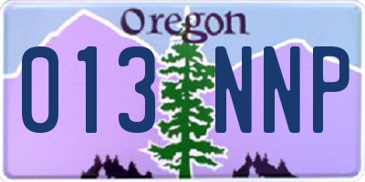 OR license plate 013NNP