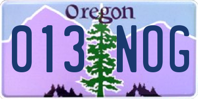 OR license plate 013NOG