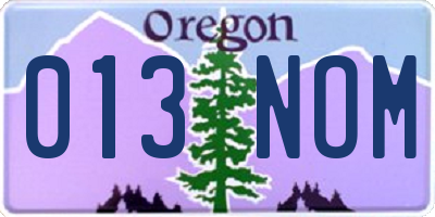 OR license plate 013NOM