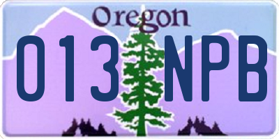 OR license plate 013NPB