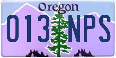 OR license plate 013NPS