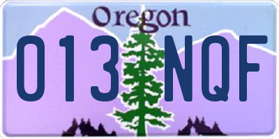 OR license plate 013NQF